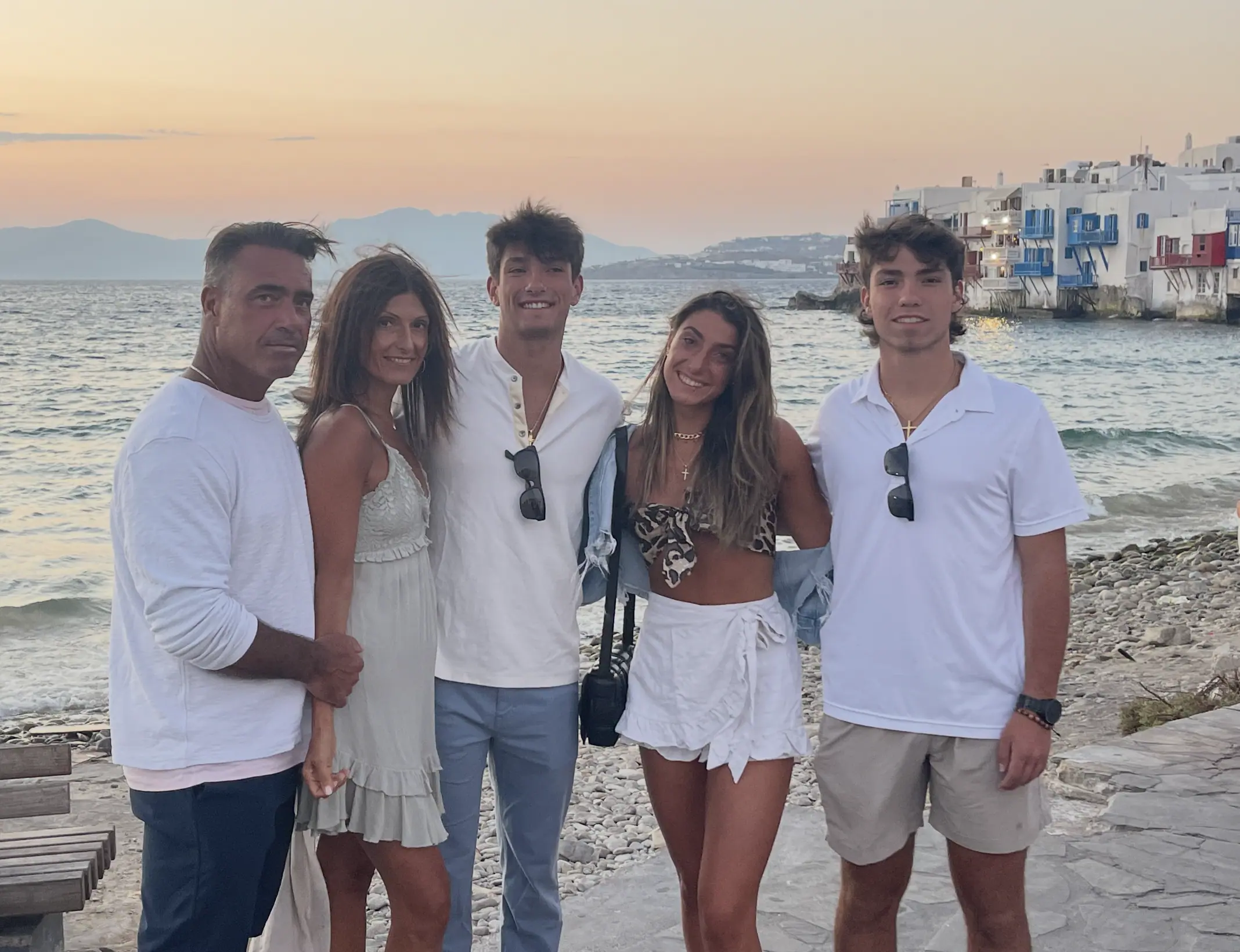 Chris Markowski with his family in Greece